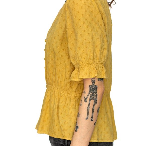 Madewell • Small • Short Sleeve Blouse • Yellow - Picture 4 of 8